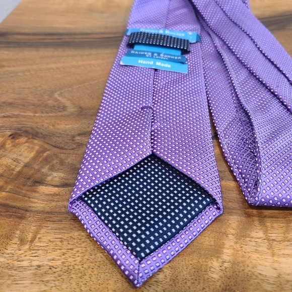 Haines & Bonner Purple Dot Silk Tie -NWT - Picture 4 of 6